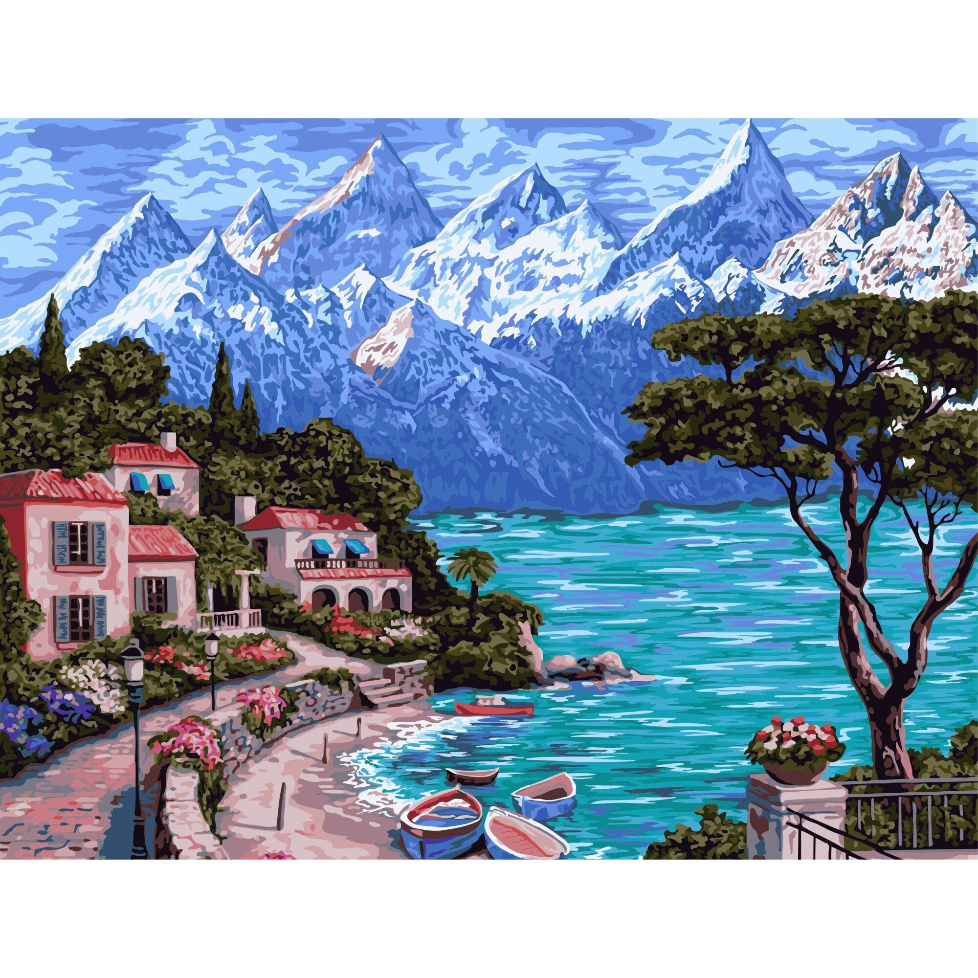 Set Pictura pe numere 90x120 cm, Panza din bumbac (PDP-2494), fara rama