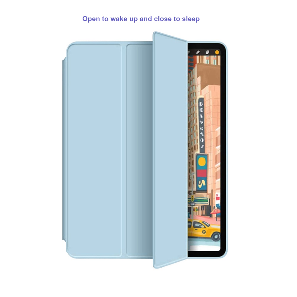 Husa pentru iPad Air 5 (2022), 10,9 ", Air 4 (2020), 10,9 ", Cu suport pentru pix, Albastru deschis