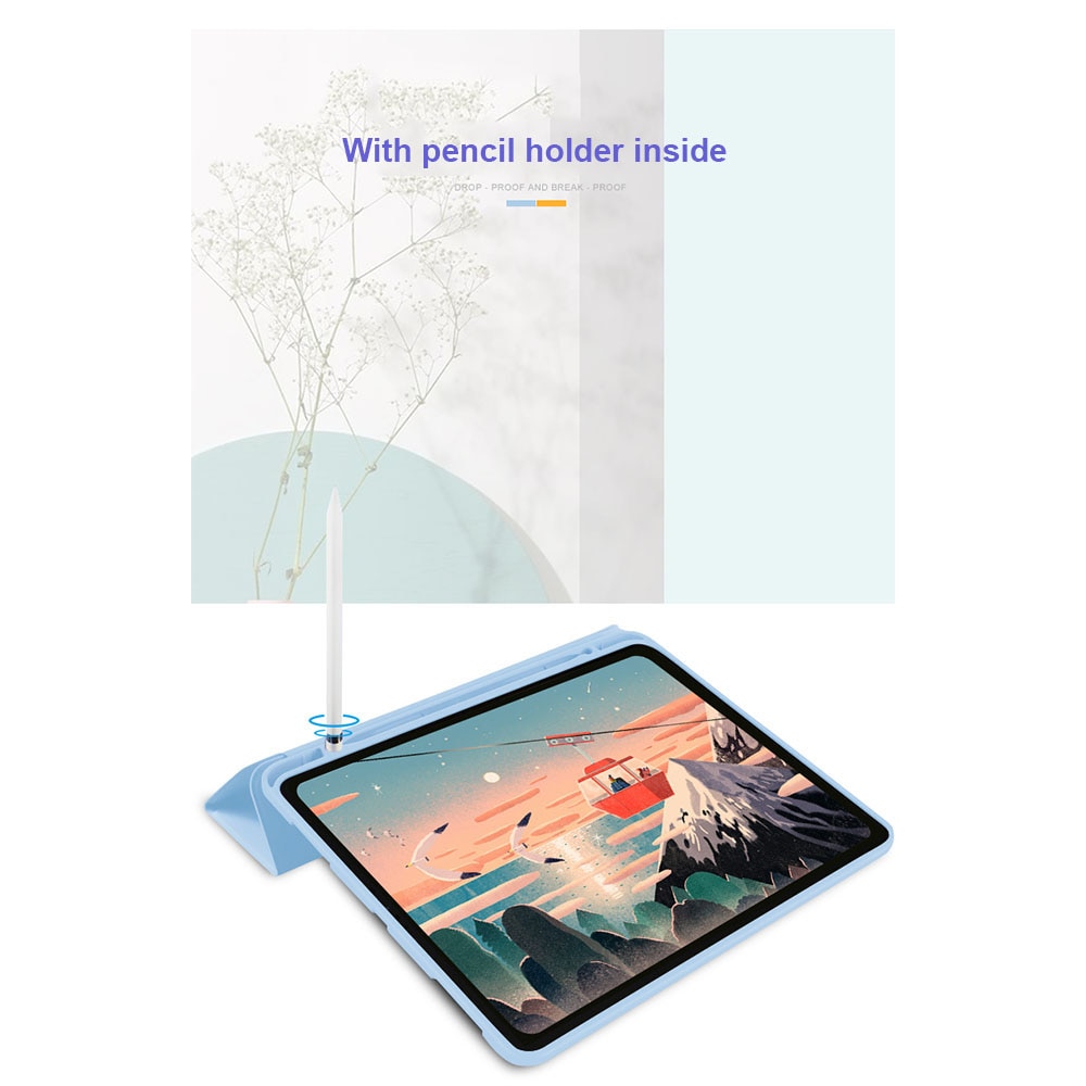 Husa pentru iPad Air 5 (2022), 10,9 ", Air 4 (2020), 10,9 ", Cu suport pentru pix, Albastru deschis
