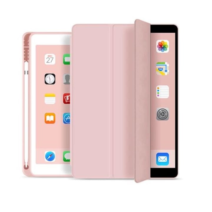 OEM tok, iPad 9 (2022), 10,2 "/ iPad 8 (2020), 10,2 "/ iPad 7 (2019), 10,2" / iPad Air 3,10,5 "/ iPad Pro 10,5" készülékhez, tolltartóval, rózsaszín