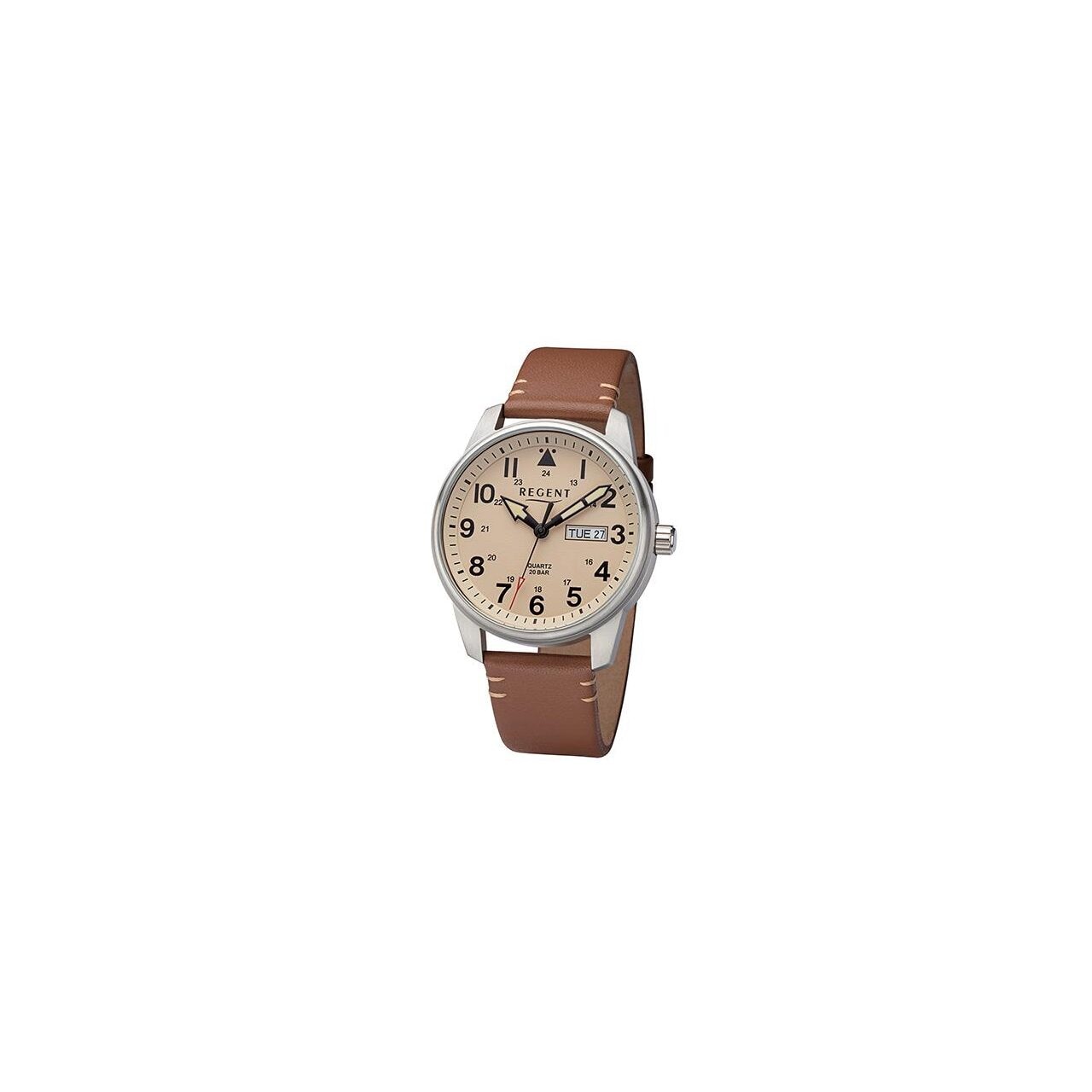 Ceas barbatesc Regent F-1255, Quartz, 40mm, 20ATM, Argintiu