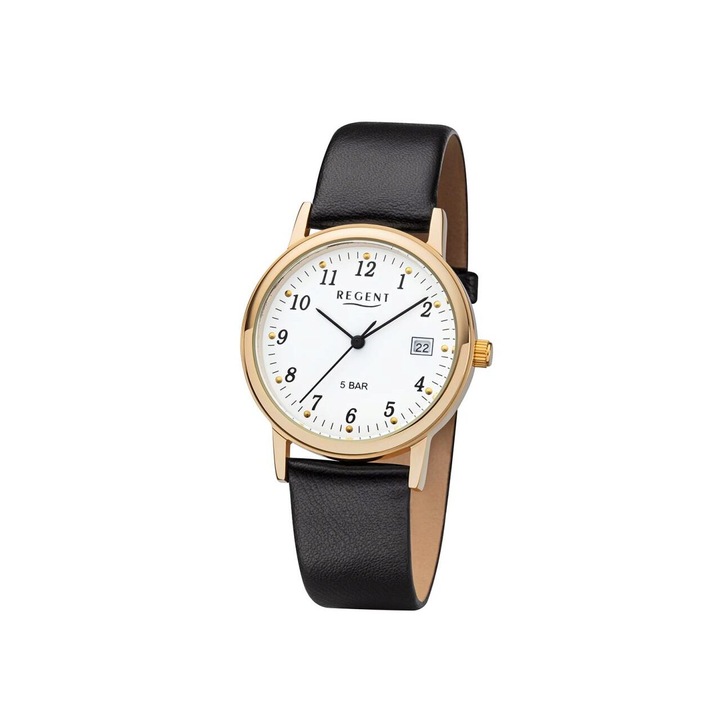 Regent F-790 férfi karóra, kvarc, 34mm, 5ATM, arany