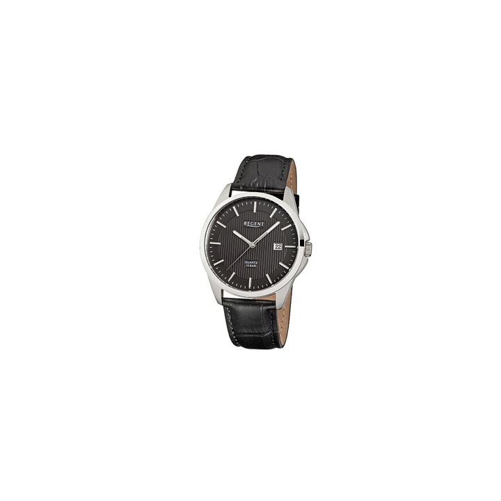 Ceas barbatesc Regent F-914, Quartz, 39mm, 10ATM, Argintiu