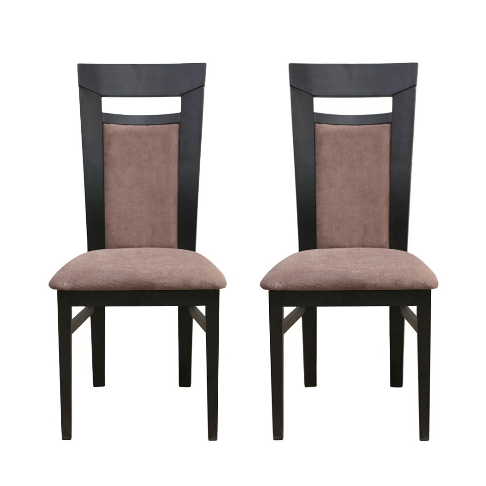 Set 2 scaune dining din lemn de fag Moderna Portofino, cadru wenge, textil Solo 25