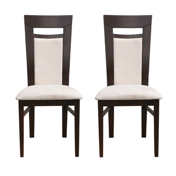 Set 2 scaune dining din lemn de fag Moderna Portofino, cadru nuc, textil Solo 22 Set 2 scaune dining din lemn de fag Moderna Portofino, cadru nuc, textil Solo 22