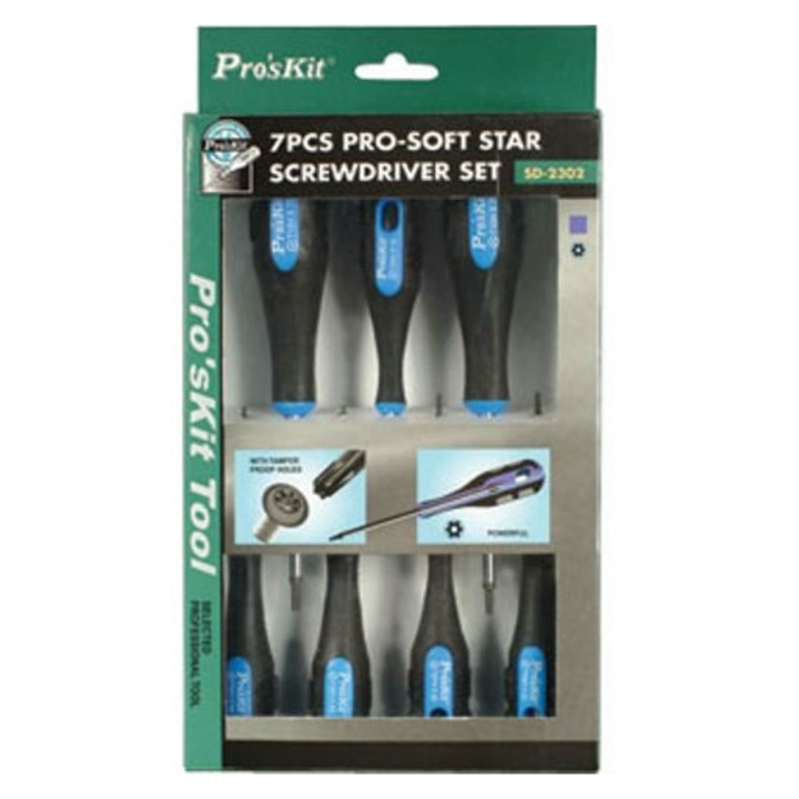 Комплект отвертки Proskit, Торкс, 7 броя