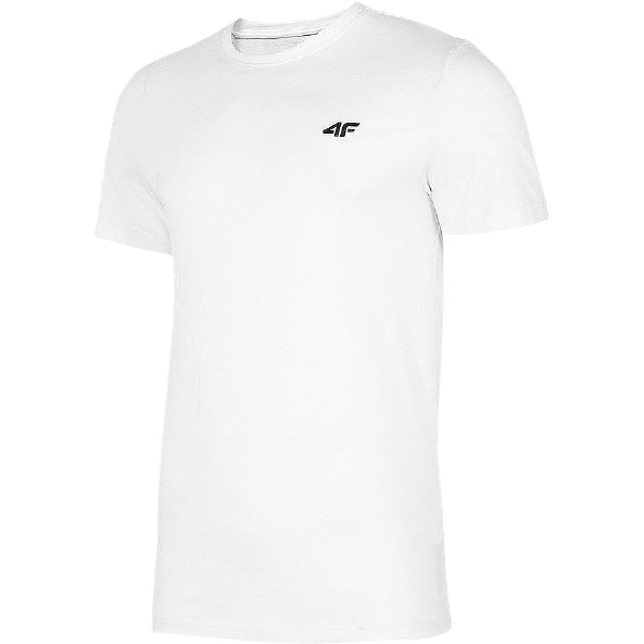 Tricou sport cu logo, 4F, pentru barbati, regular fit, alb