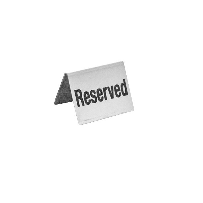 Set 4 buc semn pentru masa - Rezervat/Reserved, inox, 50x35x(h)40
