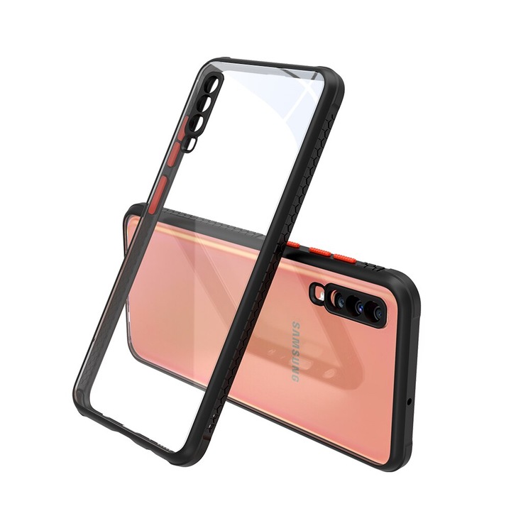 Удароустойчив Калъф за Samsung А70, Защита за Камерата, Черен