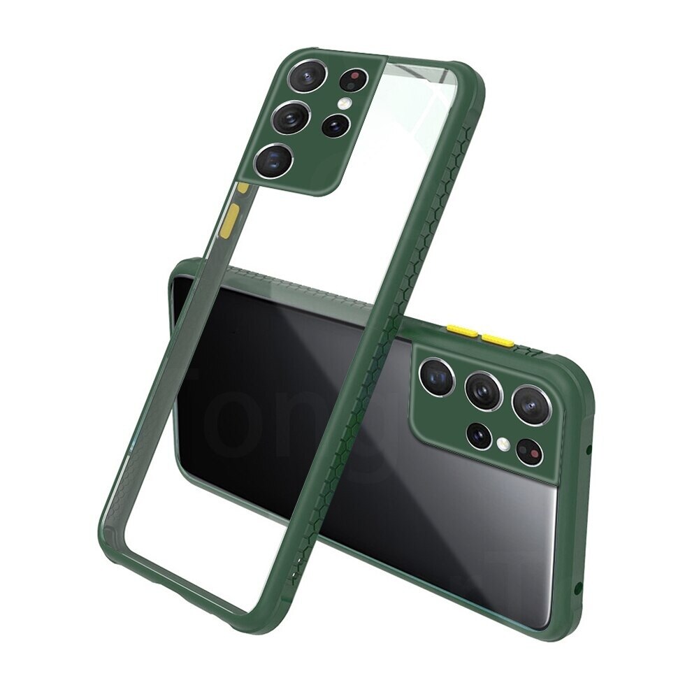 Carcasa pentru Samsung Galaxy S21 Ultra, Cauciuc, Verde inchis