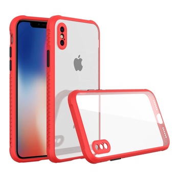 Husa din cauciuc rezistenta la socuri pentru iPhone X / XS, Rosu Husa din cauciuc rezistenta la socuri pentru iPhone X / XS, Rosu