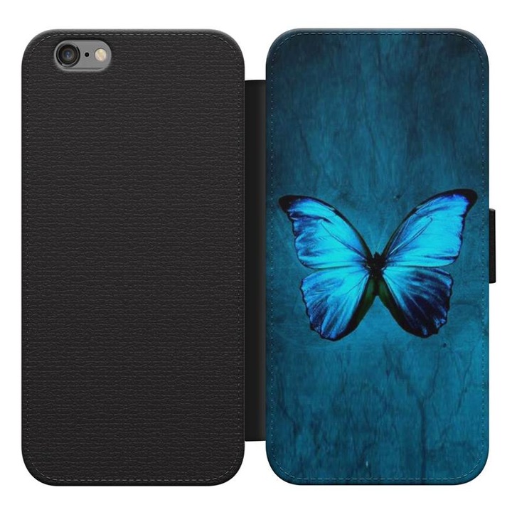 Blue Butterfly 1 Husa cu clapa Huawei Y6 2019 Husa cu clapa pentru telefon
