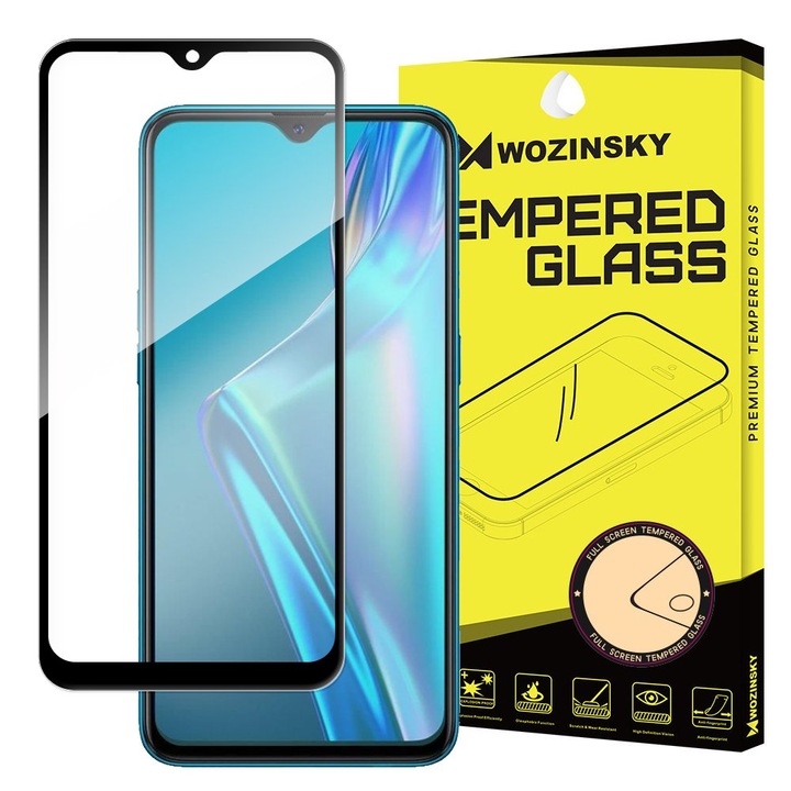 Протектор Wozinsky Full Glue Super Tough за Oppo А12/ A5s/ A7, черен