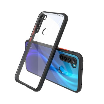 Husa rezistenta la socuri pentru Xiaomi Redmi Note 8, Policarbonat/Cauciuc, Protectie pentru camera, Transparent/Negru Husa rezistenta la socuri pentru Xiaomi Redmi Note 8, Policarbonat/Cauciuc, Protectie pentru camera, Transparent/Negru