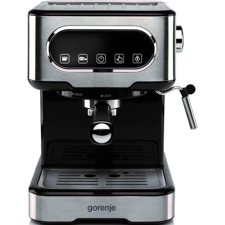 Gorenje ESCM15DBK automata kávéfőző, 1100W, 1.5L víztartály, 15 bar, fekete/inox