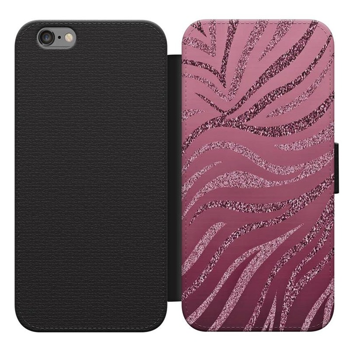 Zebracsíkos iPhone 5s kinyitható flip tok flipes tok telefontok