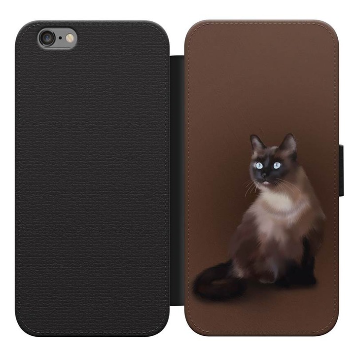 Sziámi macska 52 iPhone 5s kinyitható flip tok flipes tok telefontok