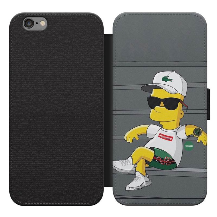 Supreme Bart Simpson 33 Husa flip Samsung Galaxy A8 2018 Husa flip telefon