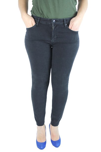 Blugi skinny elastici Galata Fabrica, Bumbac/Polieste/Elastan, Negru, Negru