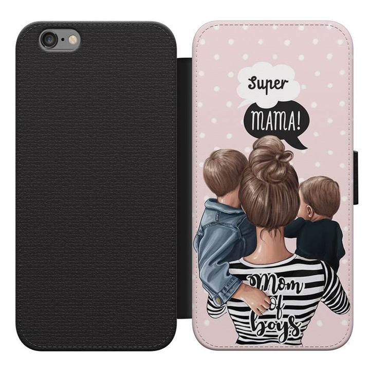 Mom of boys 3 iPhone 8 husa flip husa flip case husa telefon