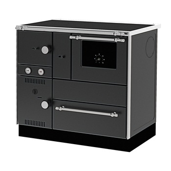 Soba de gatit cu plita si cuptor, tip centrala, Alfa Plam, AlfaTerm20, 23 kW, negru, dreapta Soba de gatit cu plita si cuptor, tip centrala, Alfa Plam, AlfaTerm20, 23 kW, negru, dreapta