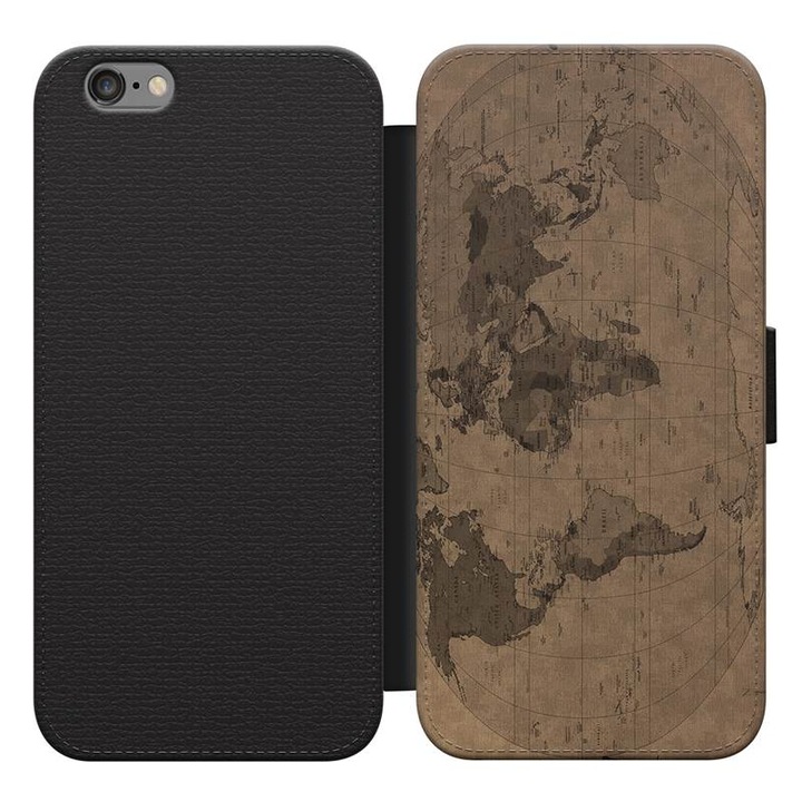 Retro térkép 44 iPhone 5s kinyitható flip tok flipes tok telefontok