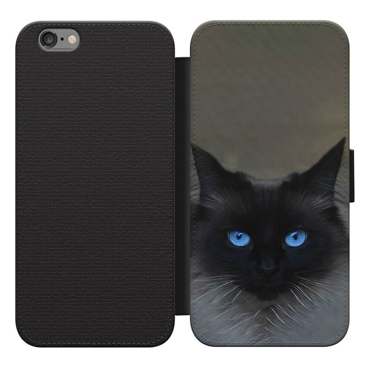 Fekete macska 1 Samsung Galaxy S7 Edge kinyitható flip tok flipes tok telefontok