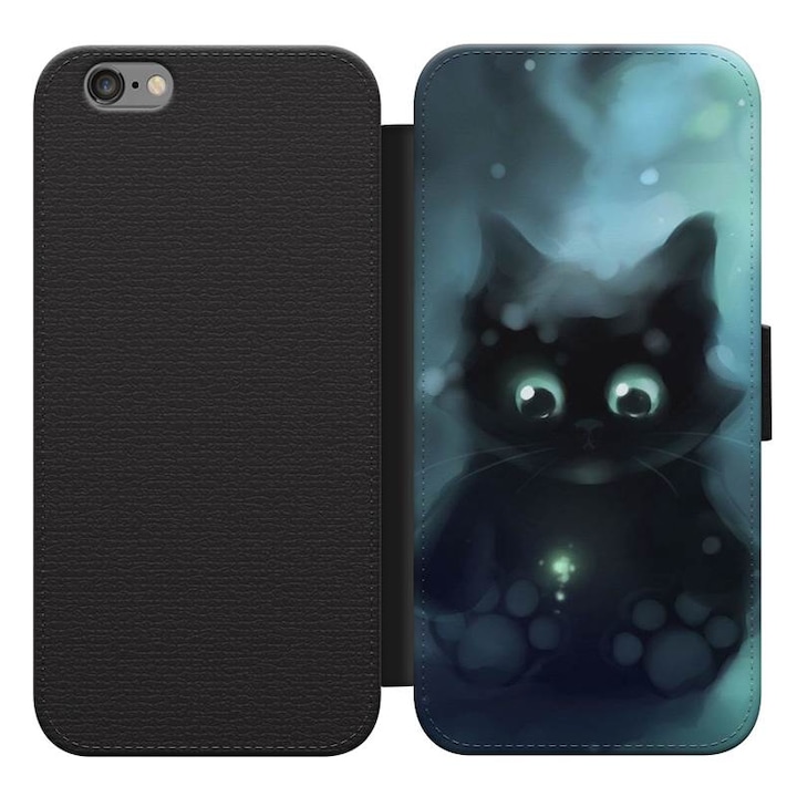 Fekete macska 29 iPhone 5s kinyitható flip tok flipes tok telefontok