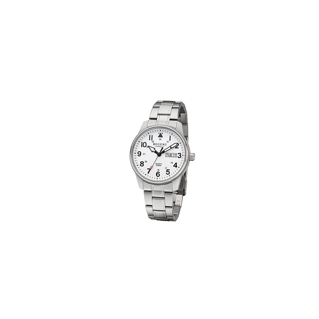 Ceas barbatesc Regent F-1279, Quartz, 40mm, 20ATM, Argintiu