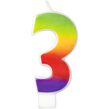 Lumanare multicolor cifra 3, Wilton Lumanare multicolor cifra 3, Wilton