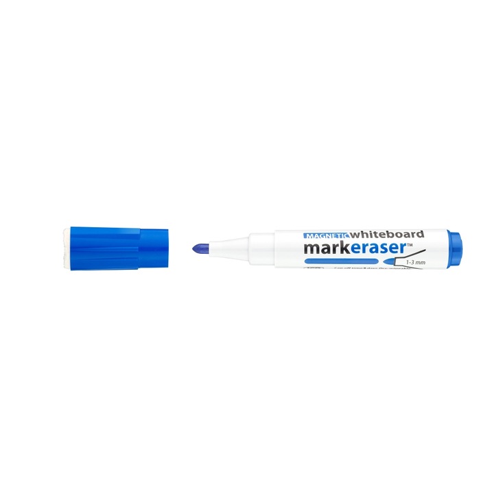 Marker Board Ico, cu burete magnetic, 1-3 mm, Albastru
