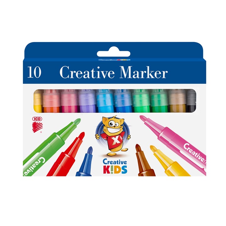 Carioca Ico Creative Kids, 1-3 mm, 10 culori