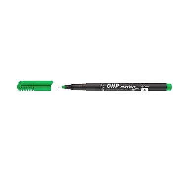 Marker permanent Ico OHP, fin, 0.5 mm, Verde