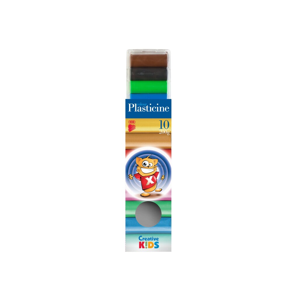 Plastilina Ico Creative Kids, 200g, 10buc/set 200g