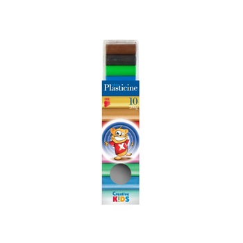 Plastilina Ico Creative Kids, 200g, 10buc/set 200g Plastilina Ico Creative Kids, 200g, 10buc/set 200g