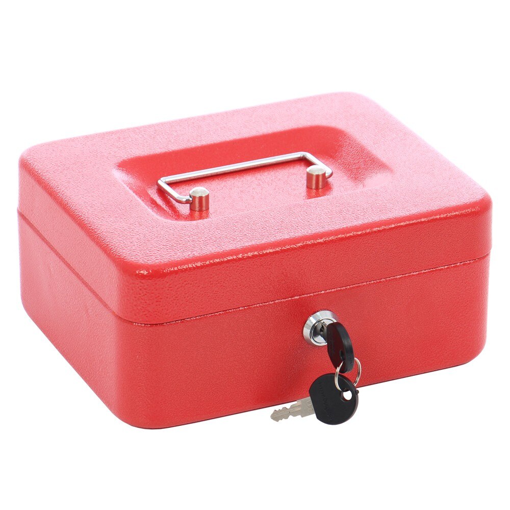 Caseta metalica pentru valori si bani, Favor CB3, 200 x 160 x 90 mm, rosie, inchidere cheie