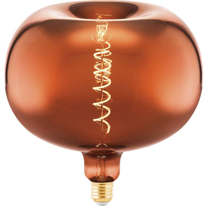 Bec LED vintage (decorativ) dimabil Eglo 11895 Apple, E27, 4W, 40 lm, lumina alba calda (1600K), abajur cupru, 22x22 cm