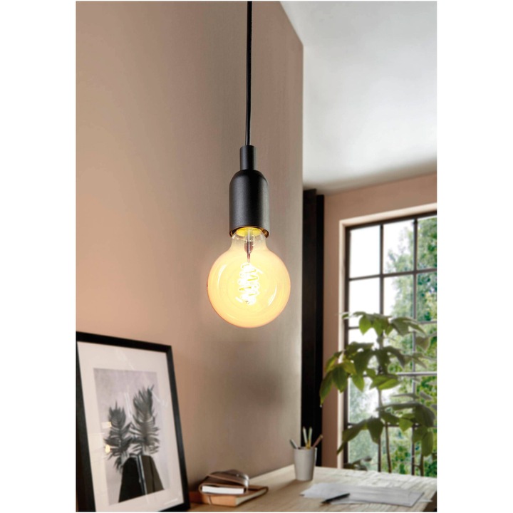 Vintage intelligens LED izzó (dekoratív) Eglo Connect 12581, Wi-Fi, G95, E27, 5,5 W, 400 lm, A+, állítható fény (2200-6500K), borostyán árnyalatú, kompatibilis az Amazon Echo és a Google Home szolgáltatással