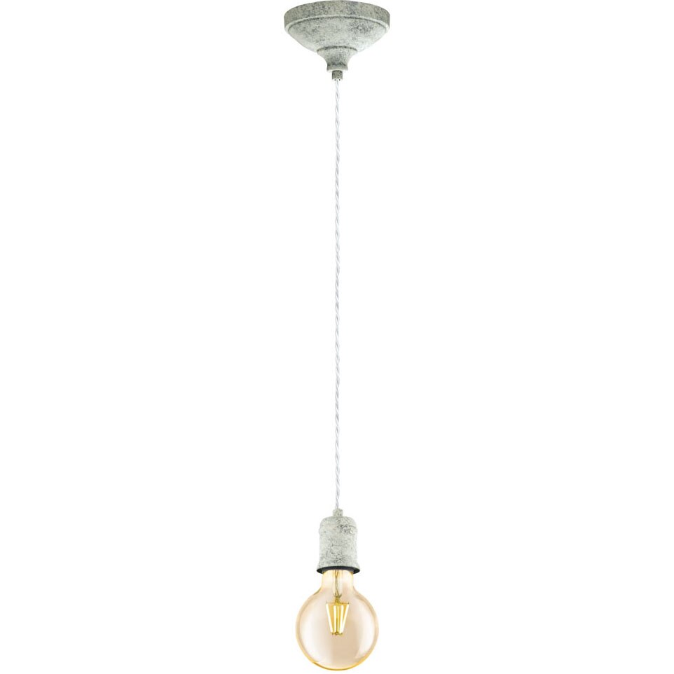 Pendul vintage Eglo Yorth 32533, E27, 60W, IP20, 12.5x200 cm, Alb Antichizat