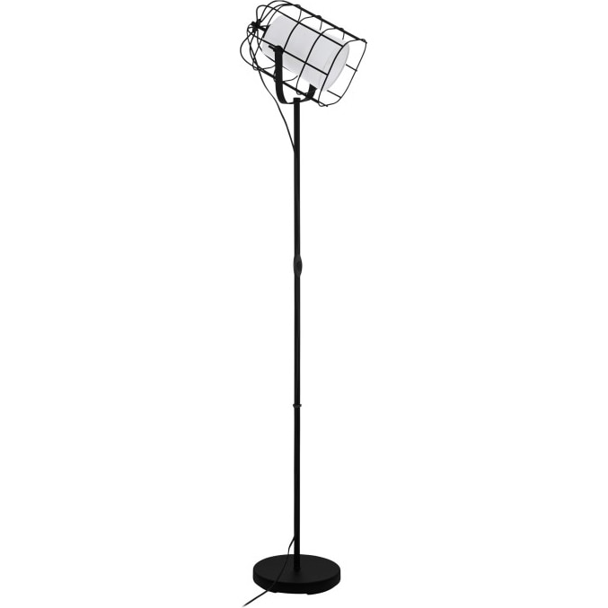 Lampadar vintage Eglo Bittams 43356, E27, 28W, 148.5 cm, Otel/Textil, Alb/Negru