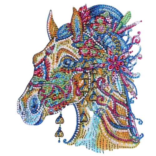 Tapiserie cu margele DiamantArt Colorful Horse, 30 x 30 cm, Multicolor