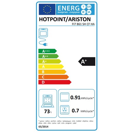 Cuptor incorporabil Hotpoint FI7 861 SH CF HA, Electric, Multifunctional, 73 l, 8 functii, Grll, Timer, Clasa A+