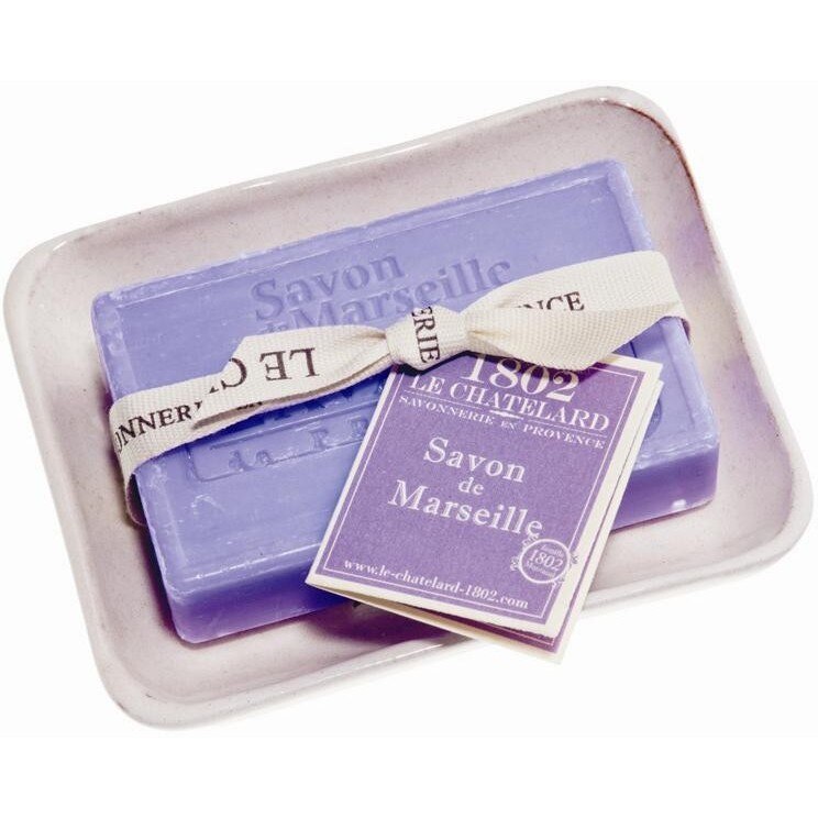 Set Cadou Savoniera Sapun Natural Marsilia 100g Lavanda de Provence Le Chatelard 1802
