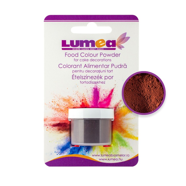 Csokoládébarna ételfestékpor, 2.5g - Lumea Colors