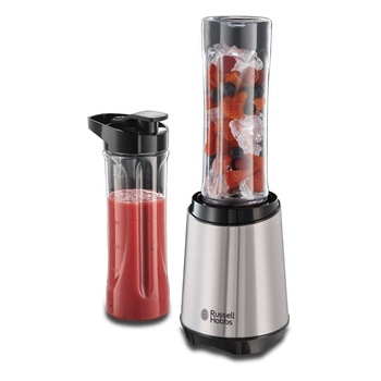 Blender Russell Hobbs Mix & Go Steel 23470-56, 300 W, 2 sticle 0.6 l, Inox/Negru Blender Russell Hobbs Mix & Go Steel 23470-56, 300 W, 2 sticle 0.6 l, Inox/Negru
