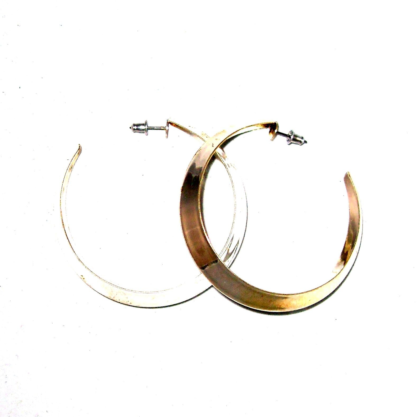 Cercei bijuterie argintii circulari lati de dama FashionBijoux