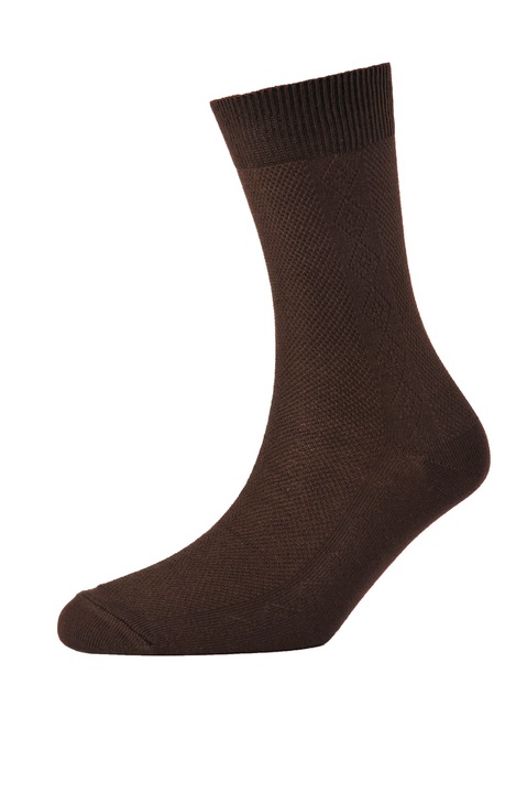 Sosete din bumbac, cu model special, pentru barbati, Mondex, Maro