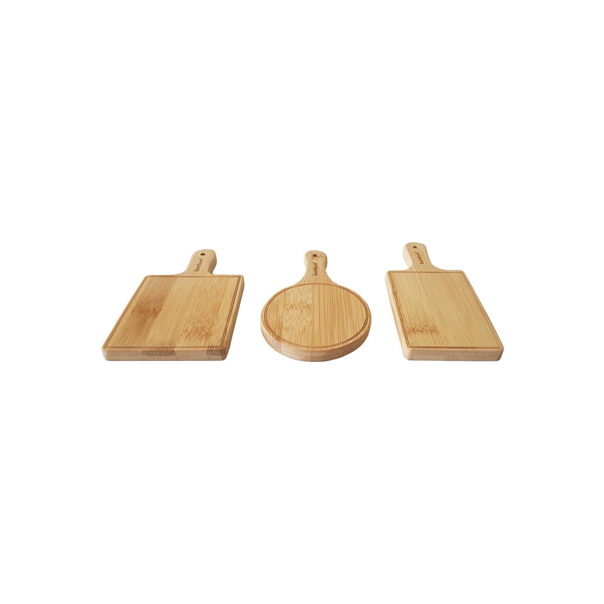 Set 3 mini tocator din bambus, Bambum