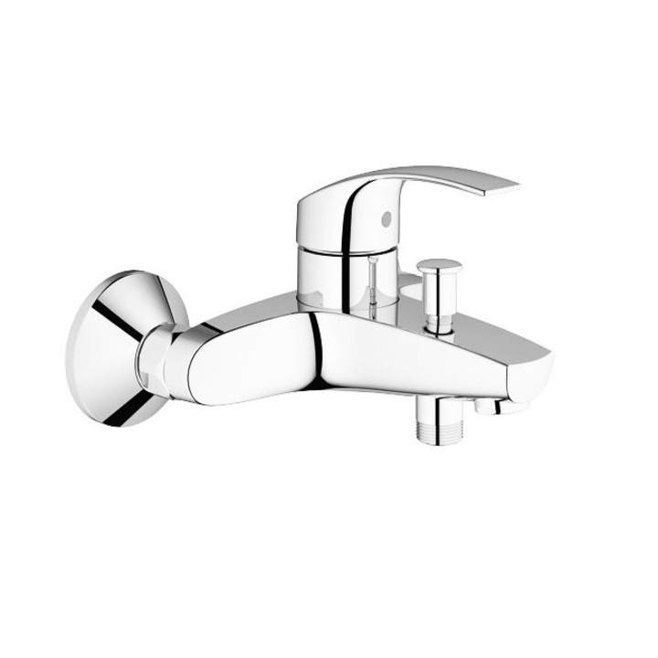 Смесител за вана / душ GROHE Eurosmart New стенен монтаж посредством 'S' холендри и метални розеткиАвтоматичен разпределител за душ/вана