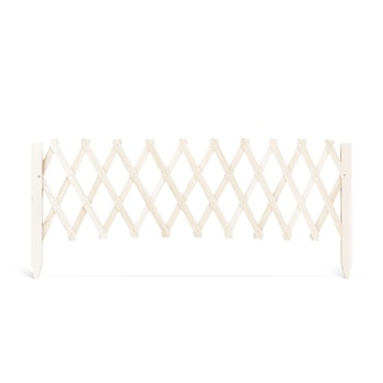 Gardulet Decorativ din Lemn pentru Gazon sau Flori, Dimensiuni 110x34cm, Pliabil, Alb Gardulet Decorativ din Lemn pentru Gazon sau Flori, Dimensiuni 110x34cm, Pliabil, Alb